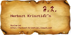 Herbszt Krisztián névjegykártya