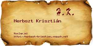 Herbszt Krisztián névjegykártya